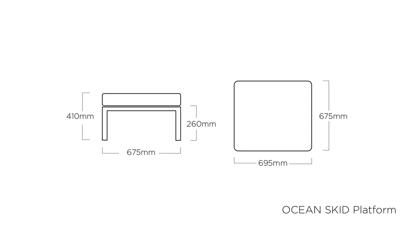 KETTLER OCEAN SKID PLATFORM Hocker – modulares Lounge Element, wetterfest