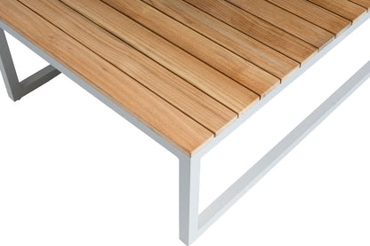 KETTLER OCEAN SKID PLATFORM Loungetisch – Aluminium mit Teakplatte