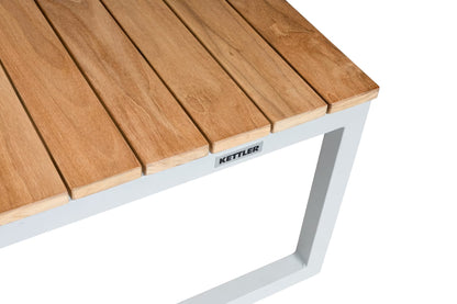 KETTLER OCEAN SKID PLATFORM Loungetisch – Aluminium mit Teakplatte