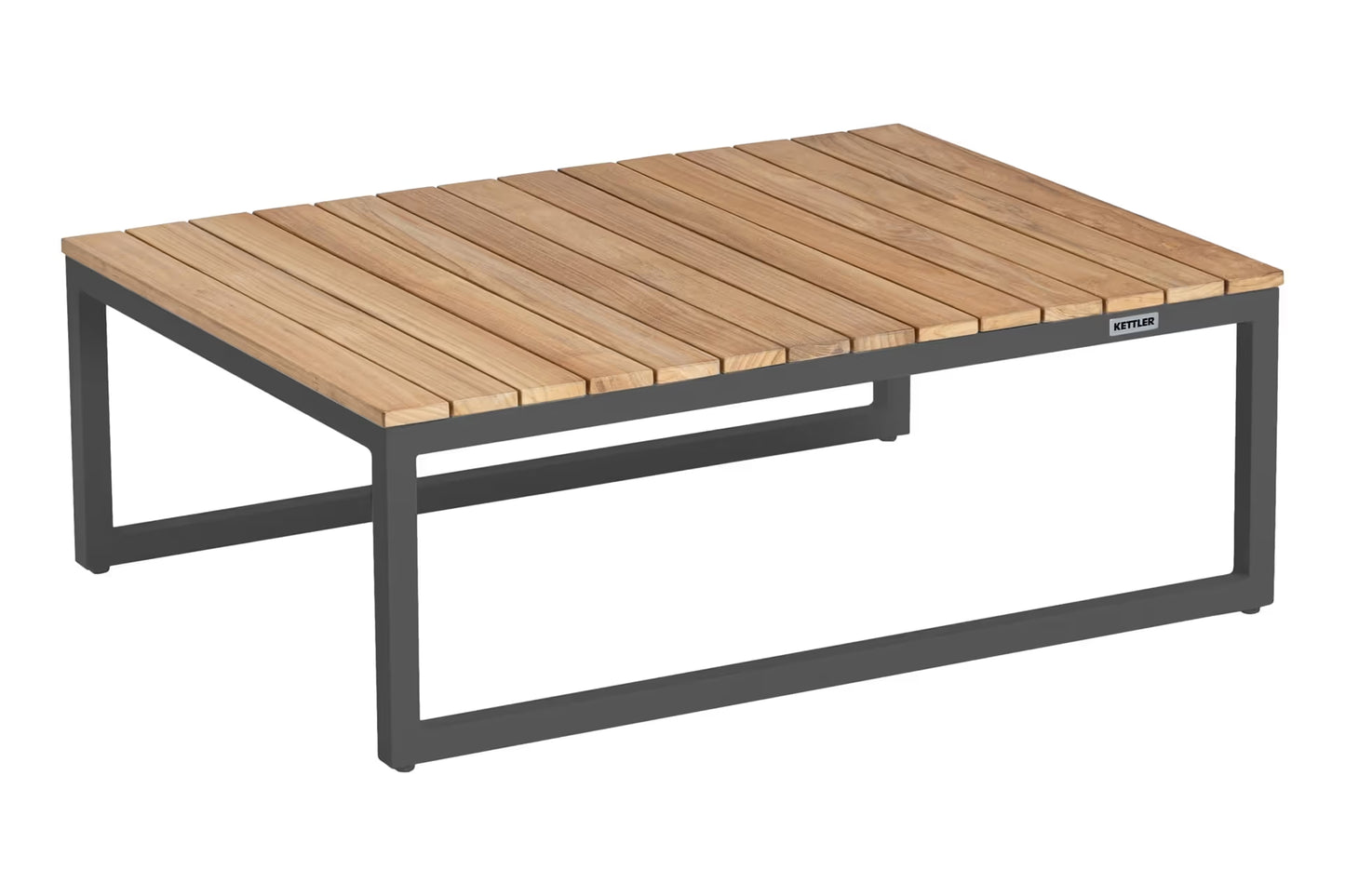 KETTLER OCEAN SKID PLATFORM Loungetisch – Aluminium mit Teakplatte