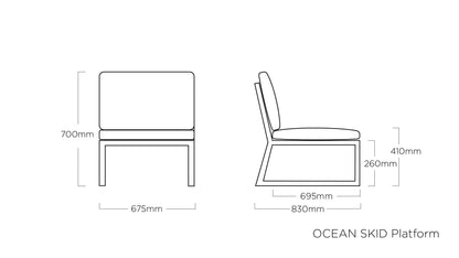 KETTLER OCEAN SKID PLATFORM Mittelteil – modulares Lounge Element, wetterfest