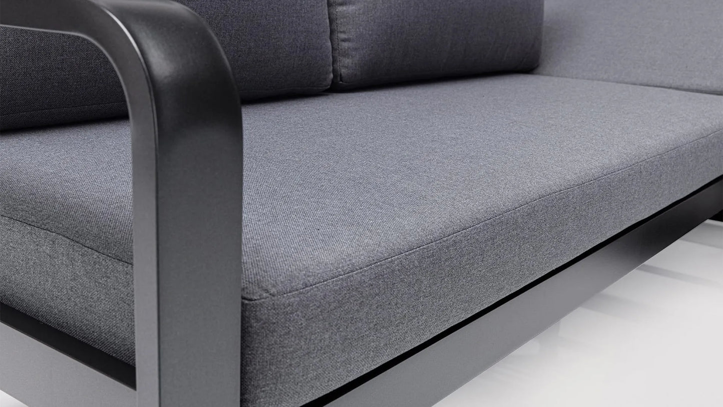 KETTLER OCEAN Casual Dining Dininglounge Aluminium/Polyester Anthrazit/Grau mit Hocker