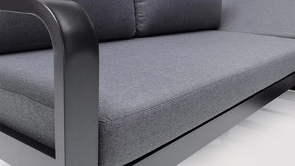 KETTLER OCEAN Casual Dining Dininglounge Aluminium/Polyester Anthrazit/Grau mit Hocker