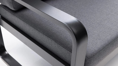 KETTLER OCEAN Casual Dining Dininglounge Aluminium/Polyester Anthrazit/Grau mit Hocker