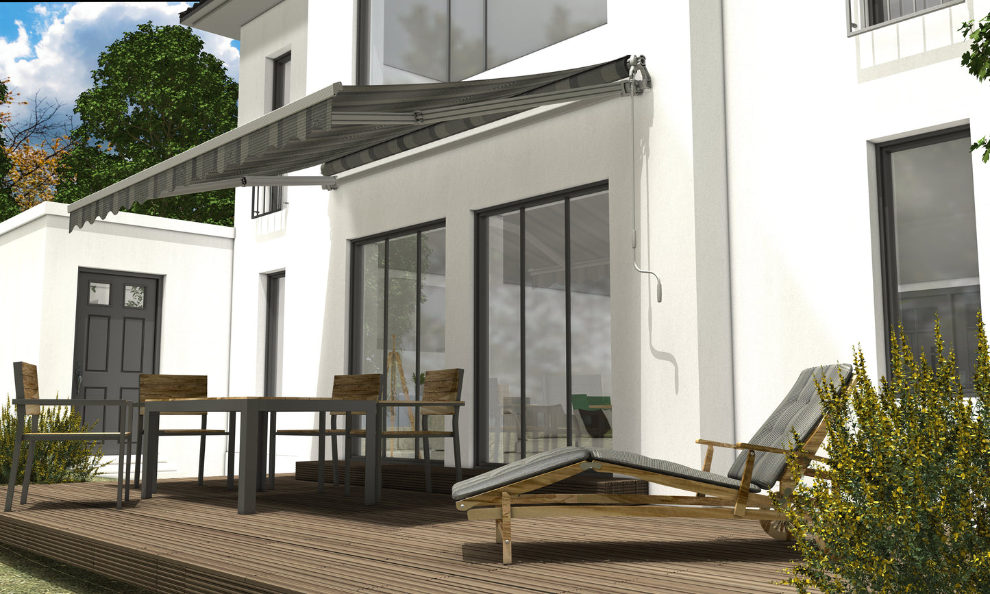 Gelenkarmmarkise Terrasse ausgefahren Sonnenschutz