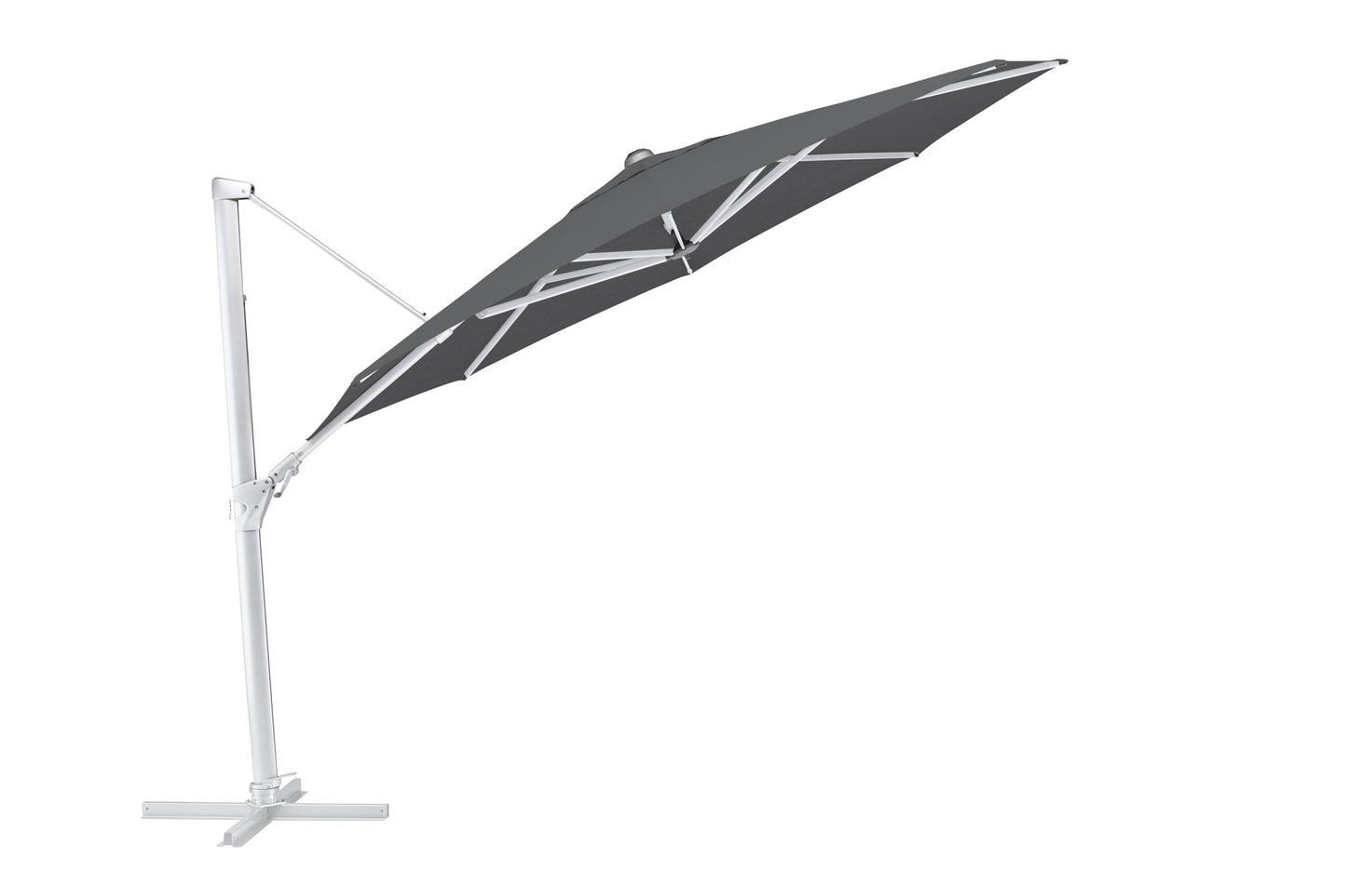 KETTLER Ampelschirm EASY SWING 350cm UPF 50+ inkl. Abdeckhaube+Schirmständer - Gestell silber