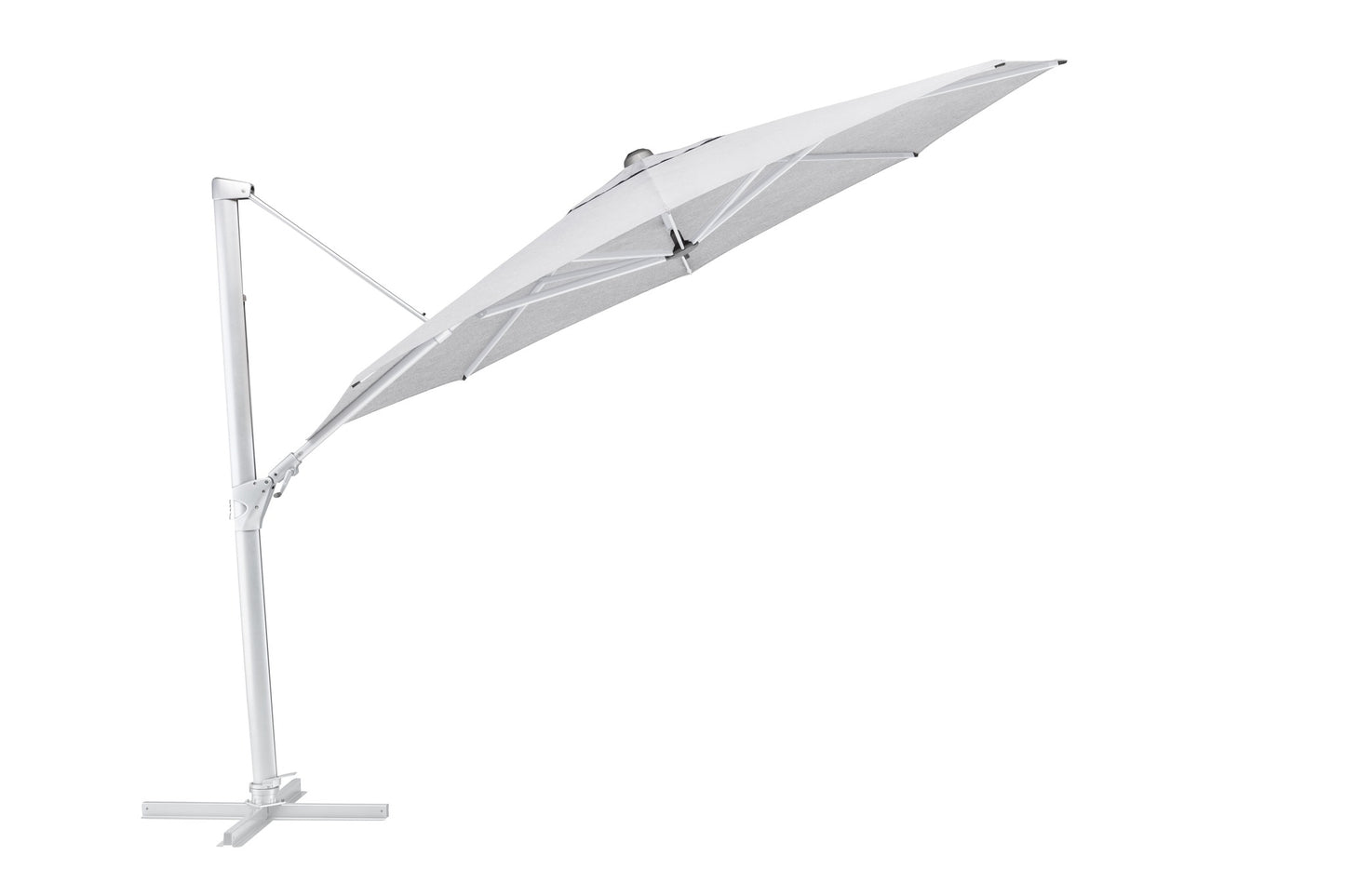 KETTLER Ampelschirm EASY SWING 350cm UPF 50+ inkl. Abdeckhaube+Schirmständer - Gestell silber