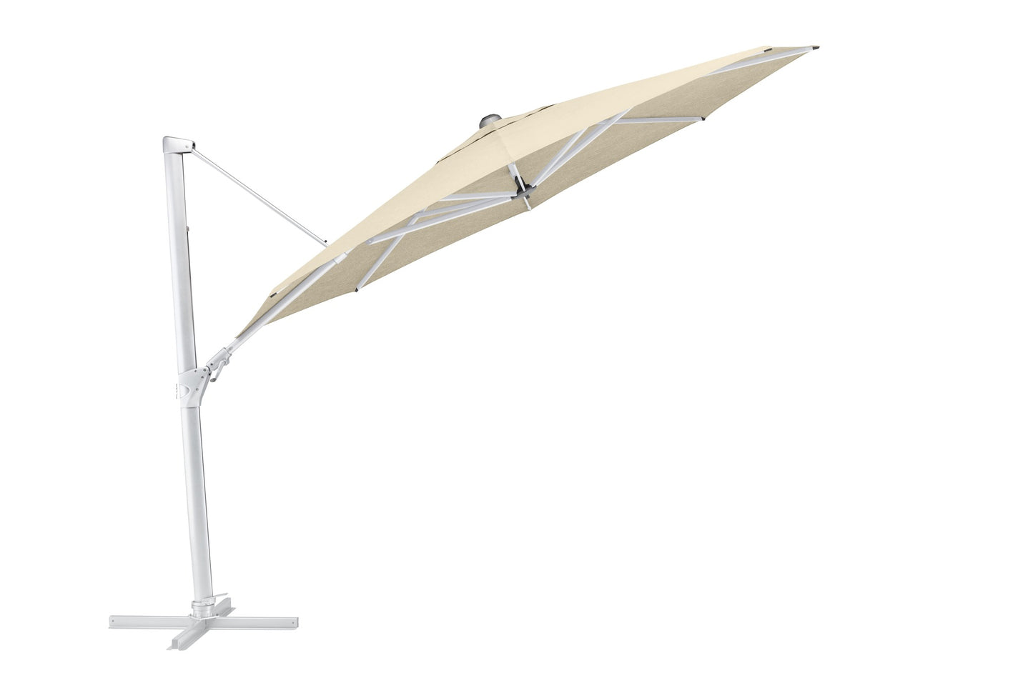 KETTLER Ampelschirm EASY SWING 350cm UPF 50+ inkl. Abdeckhaube+Schirmständer - Gestell silber