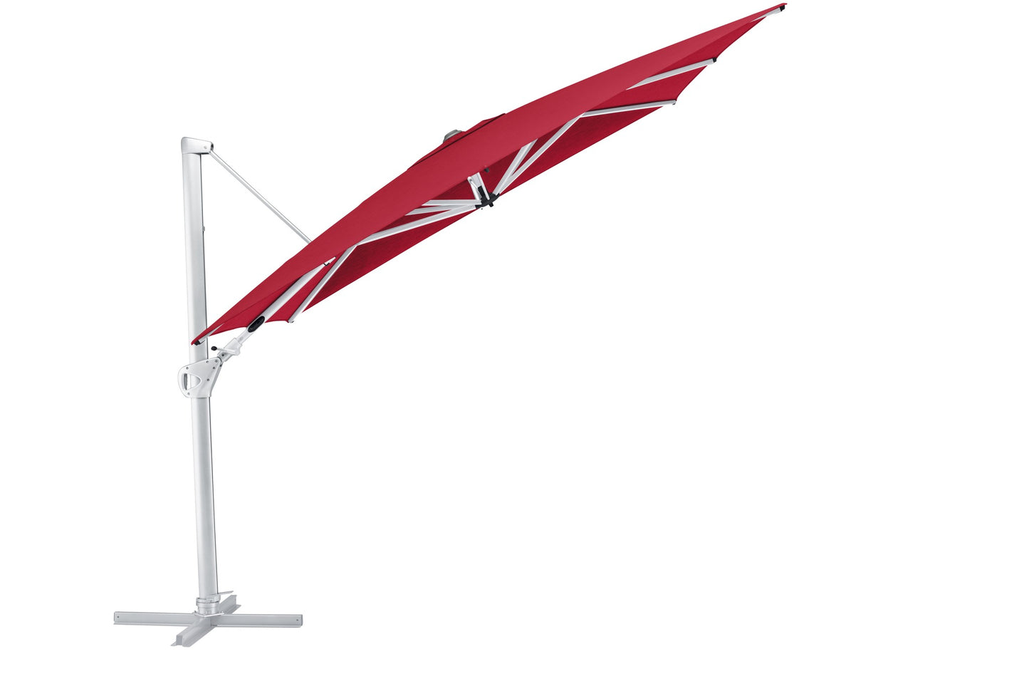 KETTLER Ampelschirm EASY SWING 300cm x 300cm UPF 50+ inkl. Abdeckhaube+Schirmständer - Gestell silber