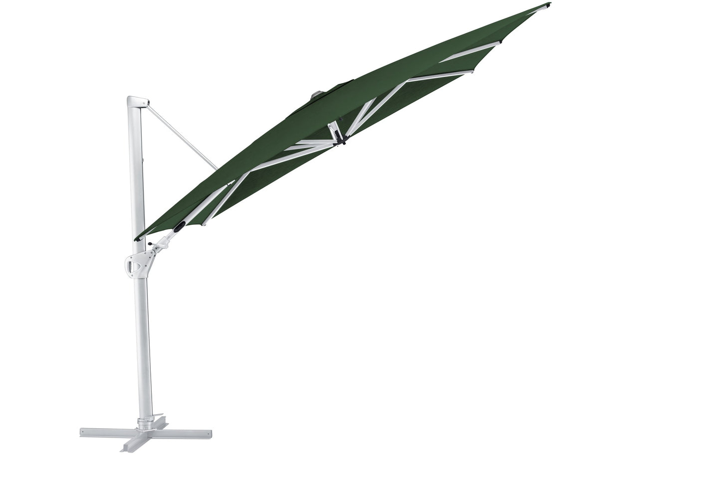 KETTLER Ampelschirm EASY SWING 300cm x 300cm UPF 50+ inkl. Abdeckhaube+Schirmständer - Gestell silber