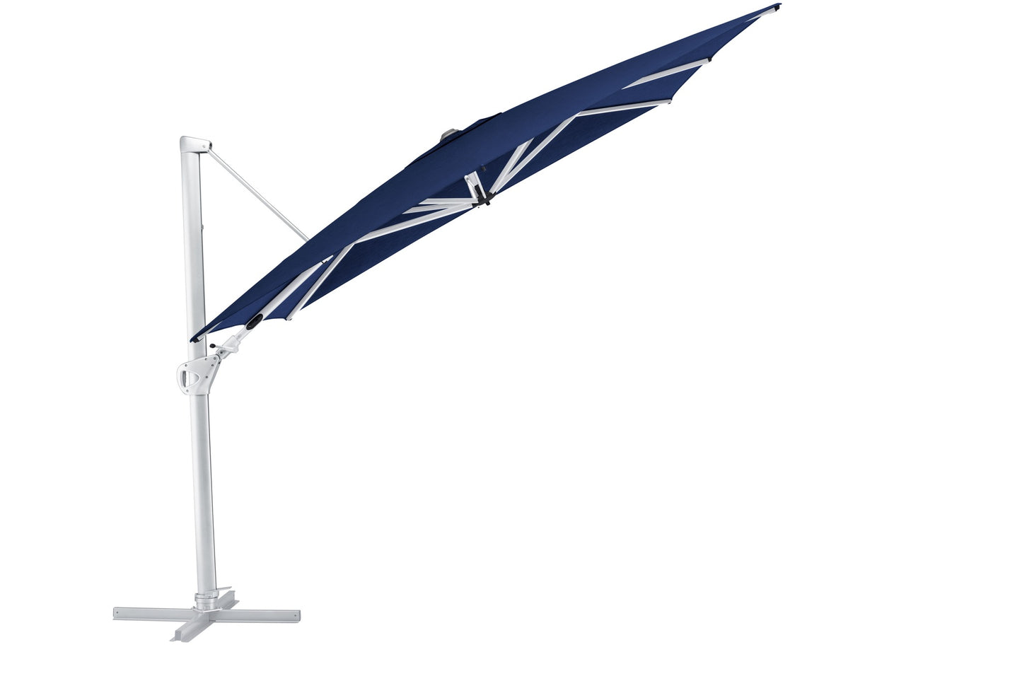 KETTLER Ampelschirm EASY SWING 300cm x 300cm UPF 50+ inkl. Abdeckhaube+Schirmständer - Gestell silber