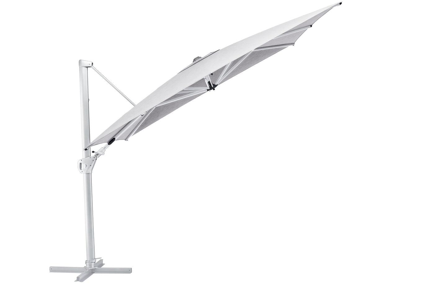 KETTLER Ampelschirm EASY SWING 300cm x 300cm UPF 50+ inkl. Abdeckhaube+Schirmständer - Gestell silber