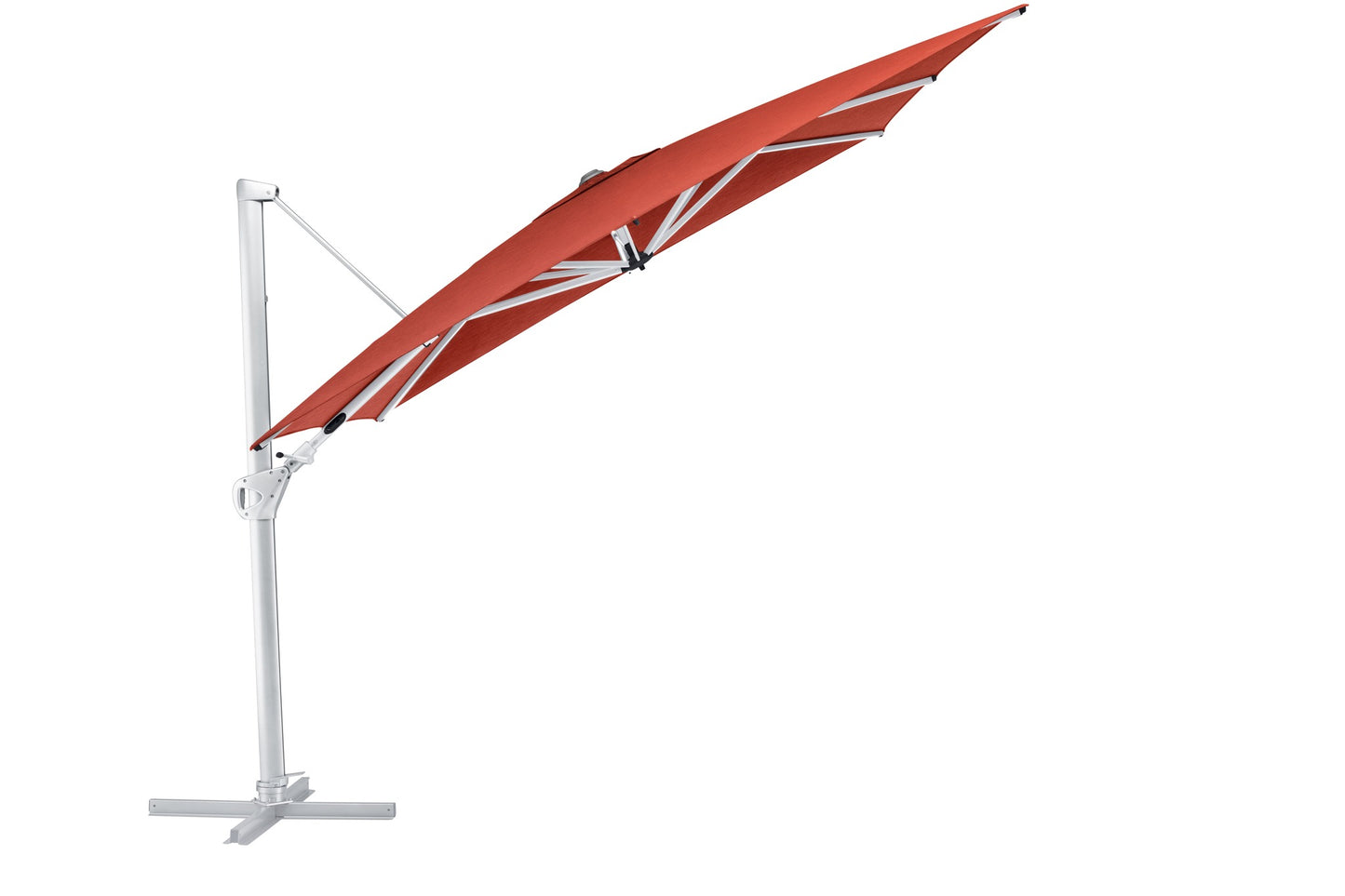 KETTLER Ampelschirm EASY SWING 300cm x 300cm UPF 50+ inkl. Abdeckhaube+Schirmständer - Gestell silber