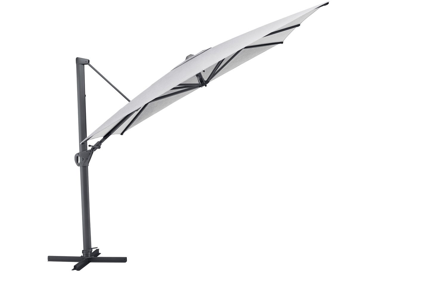 KETTLER Ampelschirm EASY SWING 300cm x 300cm UPF 50+ inkl. Abdeckhaube+Schirmständer - Gestell anthrazit matt