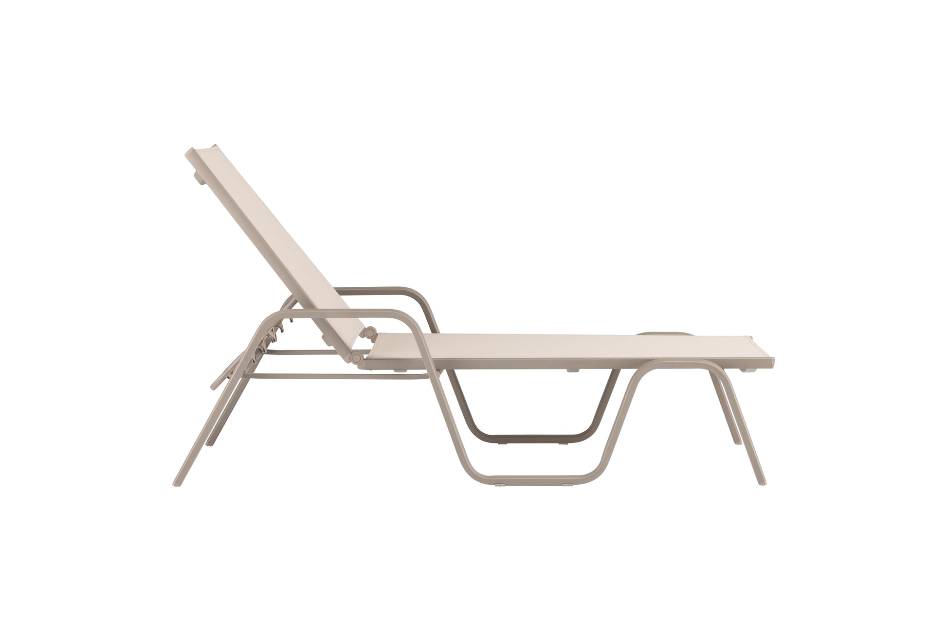 Garten Sonnenliege Seitenansicht Aluminium Gestell beige