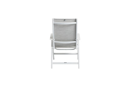 KETTLER Basic Plus Multipositionssessel weiß matt/hellgrau , Aluminium/Outdoorgewebe
