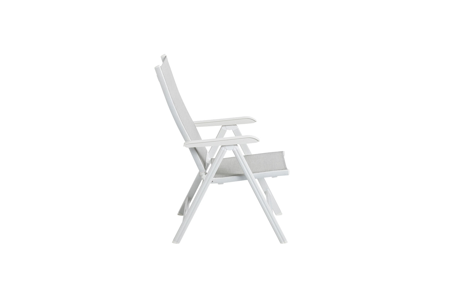 KETTLER Basic Plus Multipositionssessel weiß matt/hellgrau , Aluminium/Outdoorgewebe