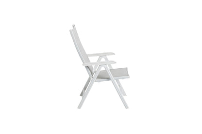 KETTLER Basic Plus Multipositionssessel weiß matt/hellgrau , Aluminium/Outdoorgewebe