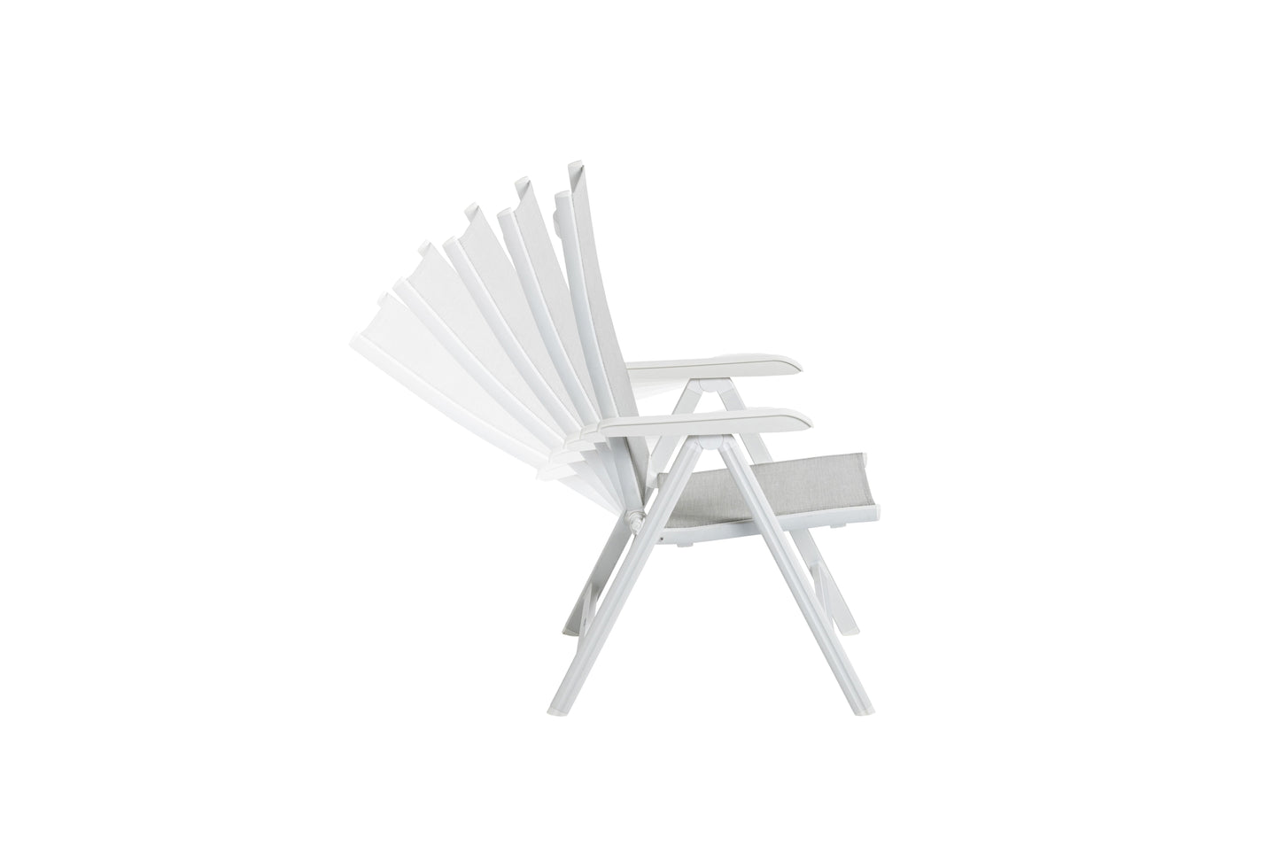 KETTLER Basic Plus Multipositionssessel weiß matt/hellgrau , Aluminium/Outdoorgewebe