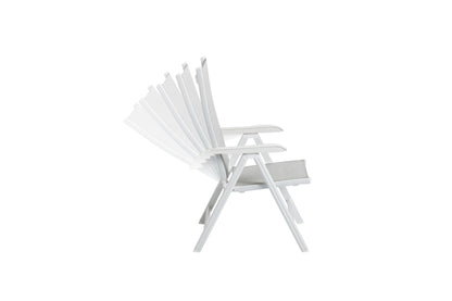 KETTLER Basic Plus Multipositionssessel weiß matt/hellgrau , Aluminium/Outdoorgewebe